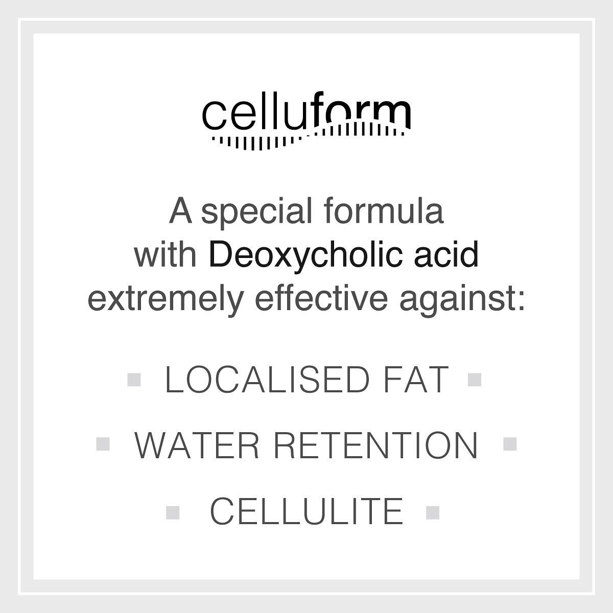 #deoxycholicacid #arnica #submentalfat #fatdissolving #permanentlydissolve #celluform #soylecithin #cellulite #localisedfat #medicaltreatment #reducesfat